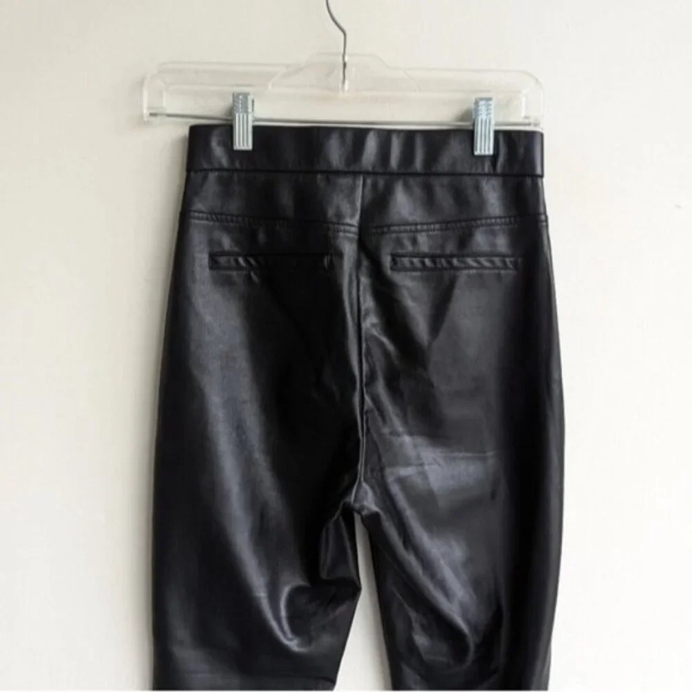 Zara faux leather flared high rise pants - Picture 5 of 7